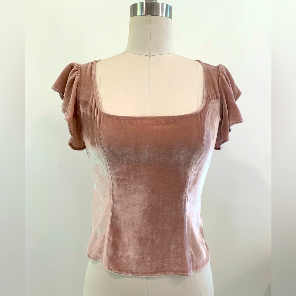 Velveteen REFORMATION Flutter-Sleeve Top